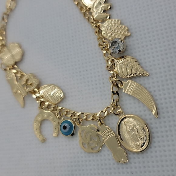 Brand New Brazilian 18k Gold Filled Lucky Charm Bracelet - Picture 8 of 8